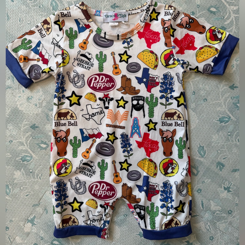 Boutique All things TEXAS romper for toddlers. 12-18 months. Worn once!